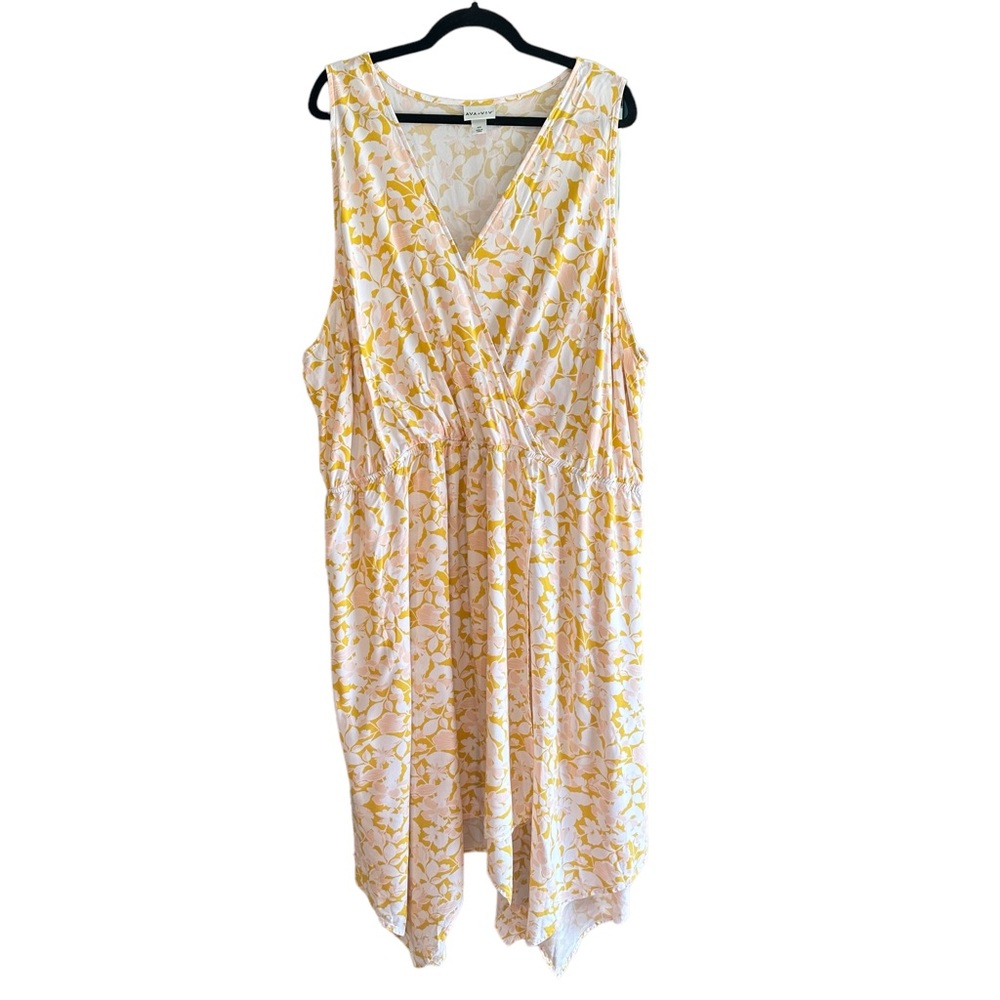 Ava & Viv Gold Floral Elastic Waste Sundress Plus‎ Size 4X